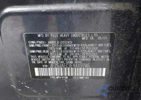 2014 Subaru Forester 2.5I Premium from USA, damaged, VIN JF2SJAEC3EH449746